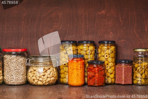 Image of Food stock on the pantry shelf