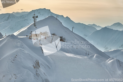 Image of Skiing slopes from the top