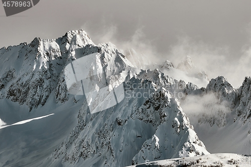 Image of Mountains in the snowy winter Alps