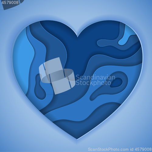 Image of Blue Paper Cut Heart