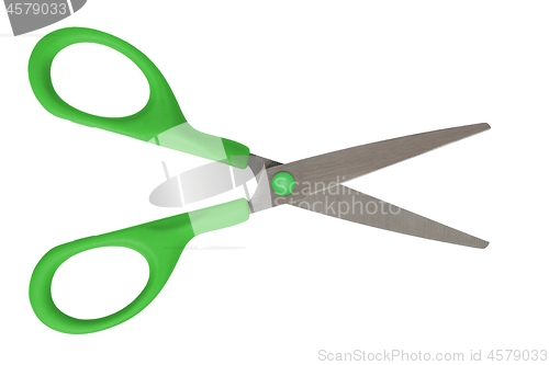 Image of Open scissors on white