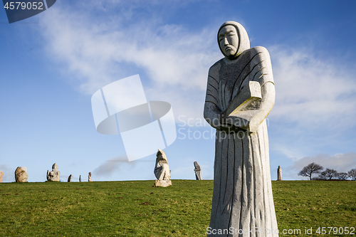 Image of Granite stone statues in Brittany Valley of the Saints