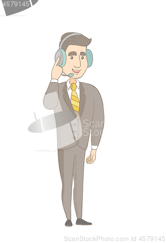 Image of Caucasian customer service operator in headset.