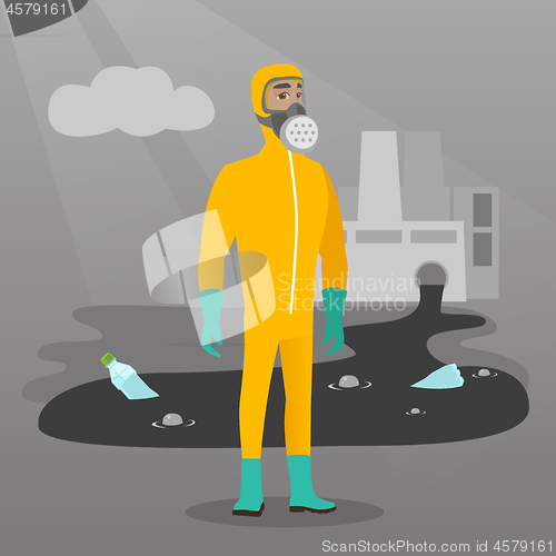 Image of Scientist wearing radiation protection suit.