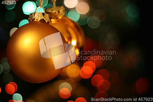 Image of Christmas golden ball card