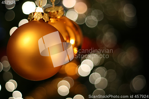 Image of Christmas golden ball card