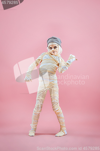 Image of Studio image of a young teen girl man bandaged,