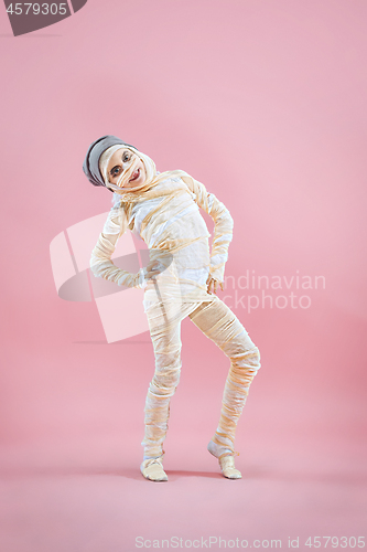 Image of Studio image of a young teen girl man bandaged,