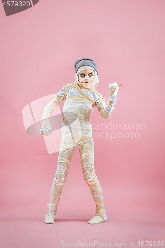 Image of Studio image of a young teen girl man bandaged,