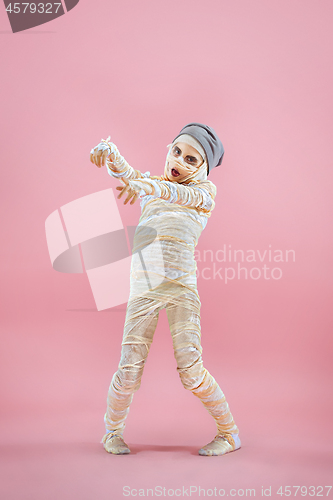 Image of Studio image of a young teen girl man bandaged,