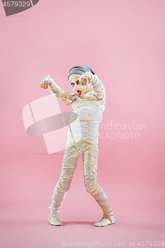 Image of Studio image of a young teen girl man bandaged,