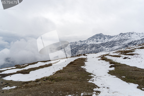 Image of Snow mountains peak in Nepal Himalaya 