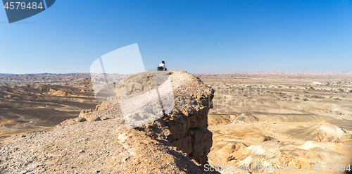 Image of Man in a desert landscape of Israel