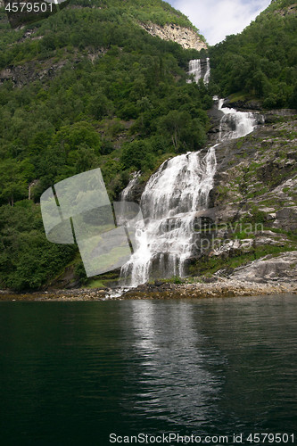 Image of Waterfall in Norway summer travel