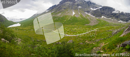 Image of Dramatic norwegian landscape in cold summer