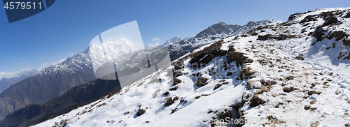 Image of Snow mountains peak in Nepal Himalaya 