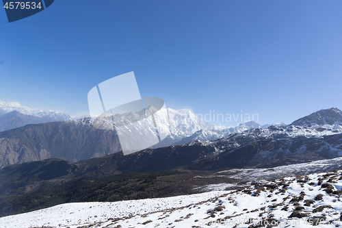 Image of Snow mountains peak in Nepal Himalaya 