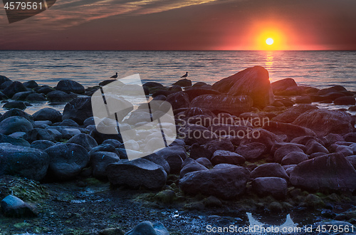 Image of Colorful sunset over Baltic sea