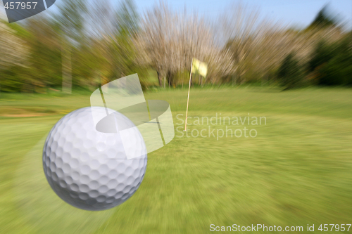 Image of Flying golf ball