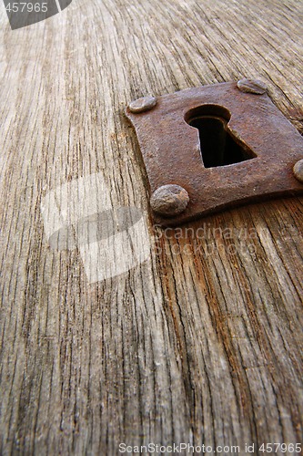 Image of Old rusty keyhole