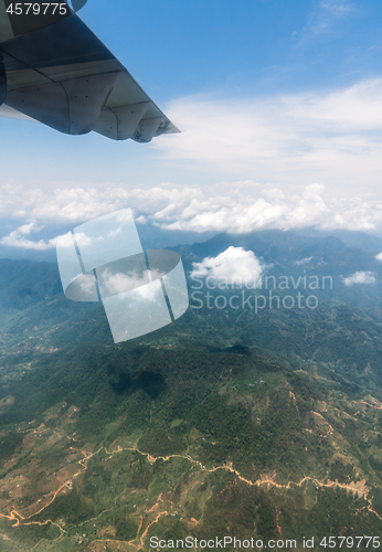 Image of Nepal and Himalayas landscape view from airplane