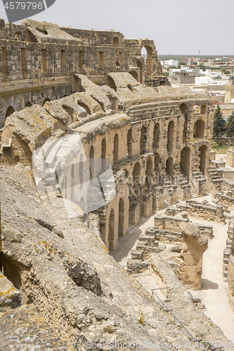 Image of Remains of Roman amphitheater in El Djem Tunisia