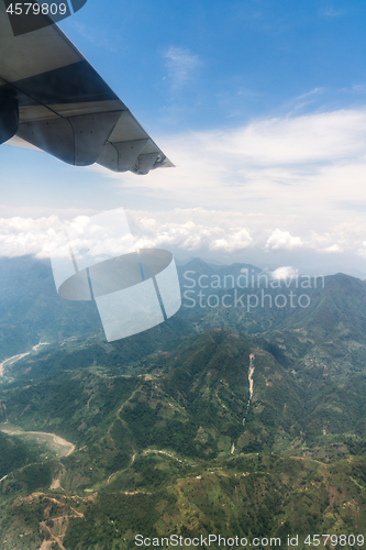 Image of Nepal and Himalayas landscape view from airplane