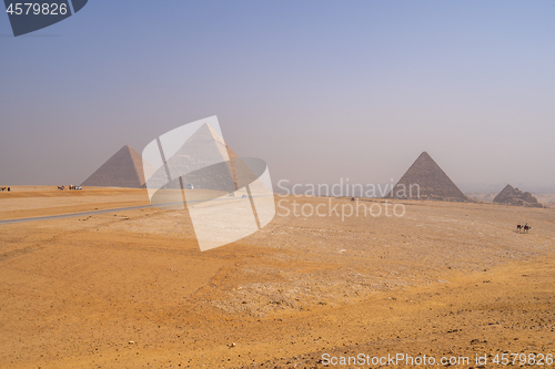 Image of Pyramids of Giza near Cairo Egypt