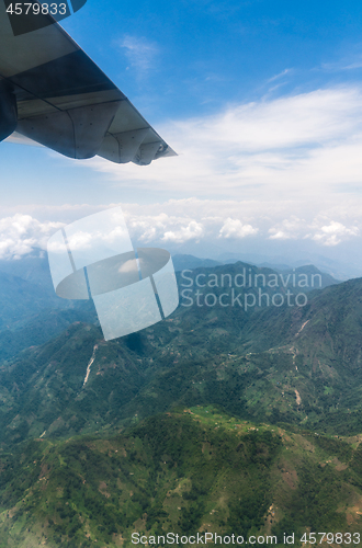 Image of Nepal and Himalayas landscape view from airplane