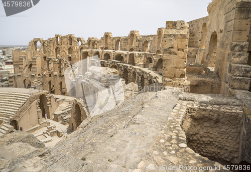 Image of Remains of Roman amphitheater in El Djem Tunisia