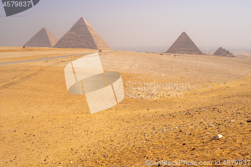 Image of Pyramids of Giza near Cairo Egypt