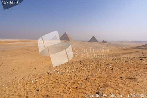 Image of Pyramids of Giza near Cairo Egypt