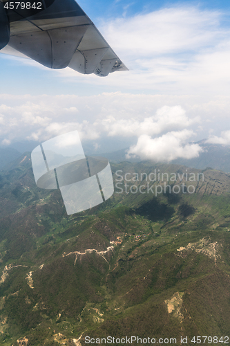 Image of Nepal and Himalayas landscape view from airplane