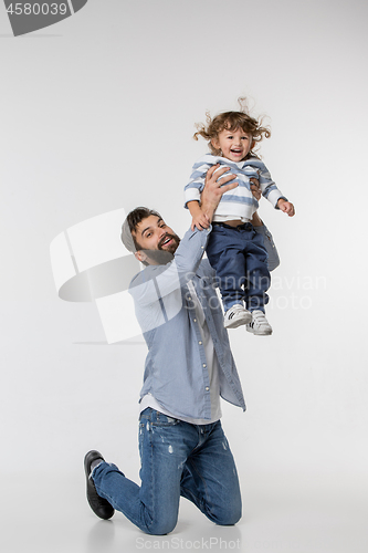 Image of A happy family on white background