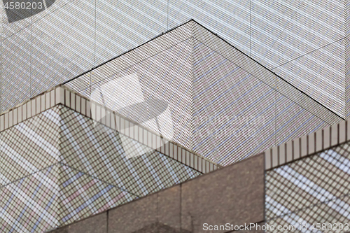 Image of Modern architecture. Graphical geometric pattern on modern building.