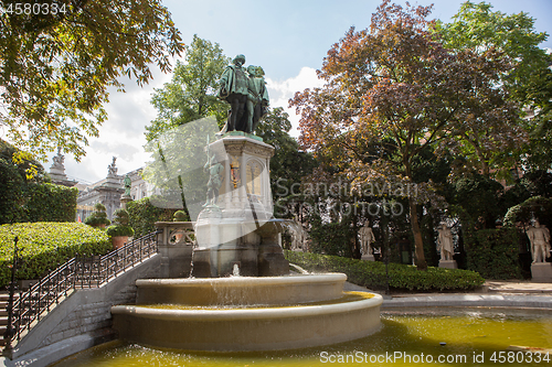 Image of Statue of Egmont and Hoorne on Petit Sablon Square in Brussels