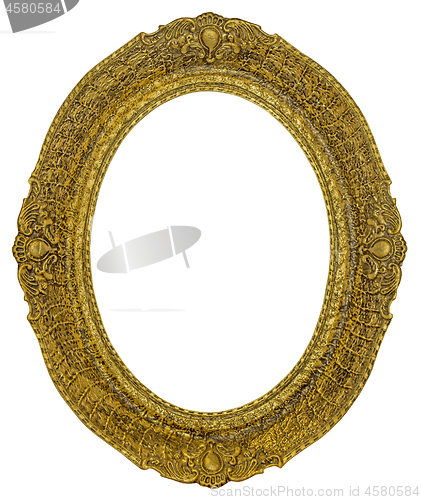 Image of Antique gilded oval Frame Isolated on white