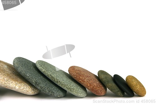 Image of Seven pebbles line