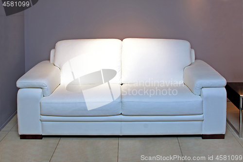 Image of White leather sofa