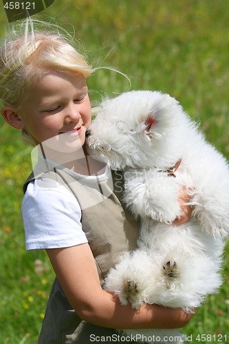 Image of Girl and Puppy