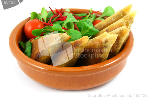 Image of samosas in a bowl