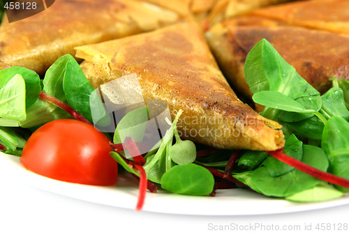 Image of samosas white at bottom