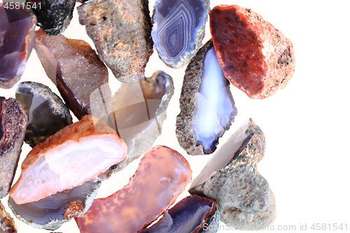 Image of natural agates isolated