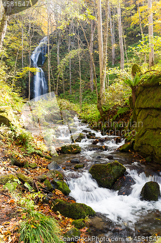 Image of Oirase stream with waterfall in Japan