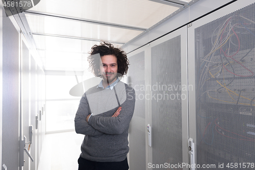 Image of IT engeneer in datacenter