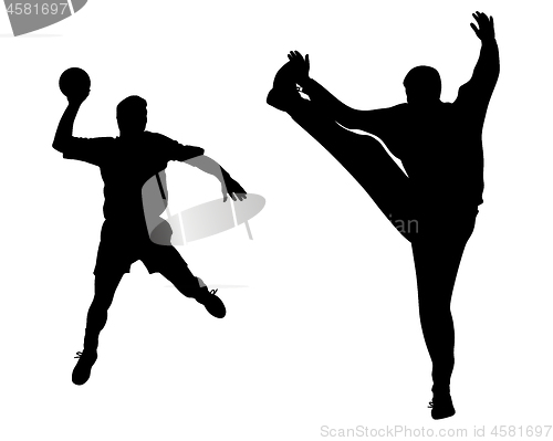 Image of Handball player and goalkeeper