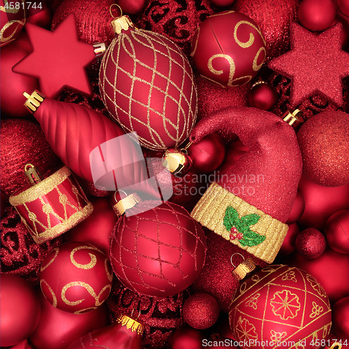 Image of Red and Gold Christmas Tree Baubles