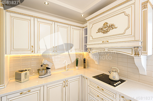 Image of neoclassic style luxury kitchen interior