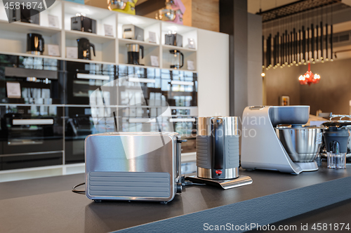 Image of Brand new home appliances in store showroom