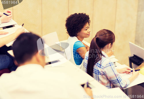 Image of group of international students in lecture hall